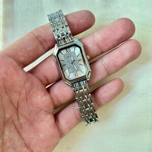 2000s vintage style cute rectangle stainless steel quartz watch